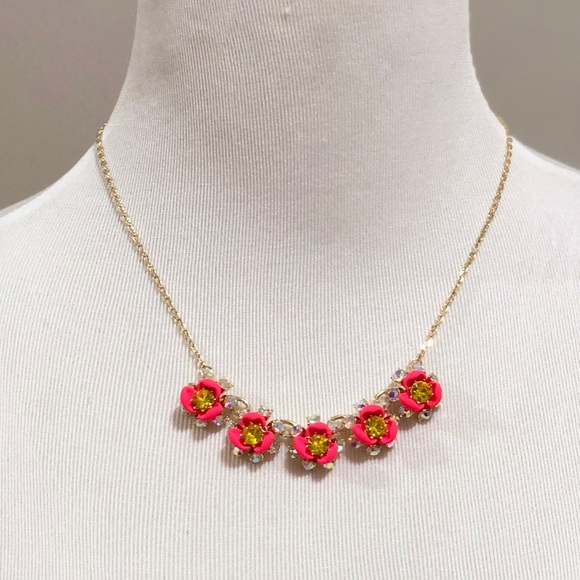 Betsey Johnson Jewelry - Betsey Johnson Crystal Flower Statement Necklace